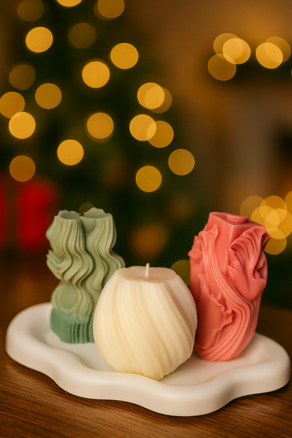 Sculpted Harmony Candle Trio