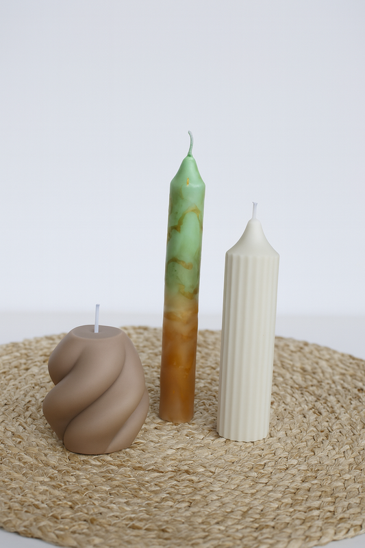 Sculptural Candle Trio
