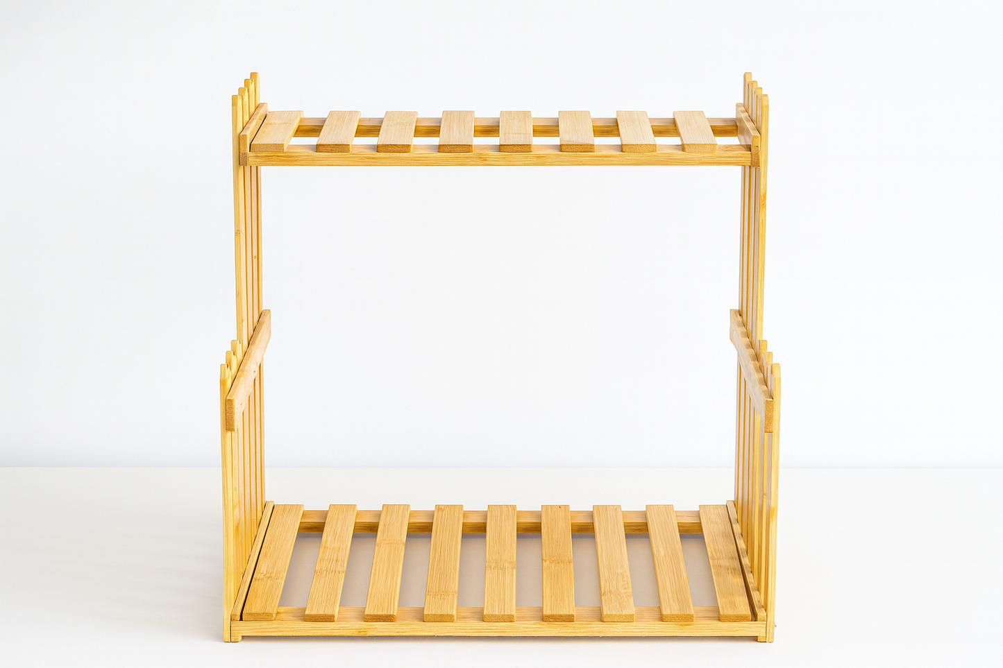 Two-Tier Wood Shelf – Eco-Friendly Wooden Organizer for Home & Kitchen