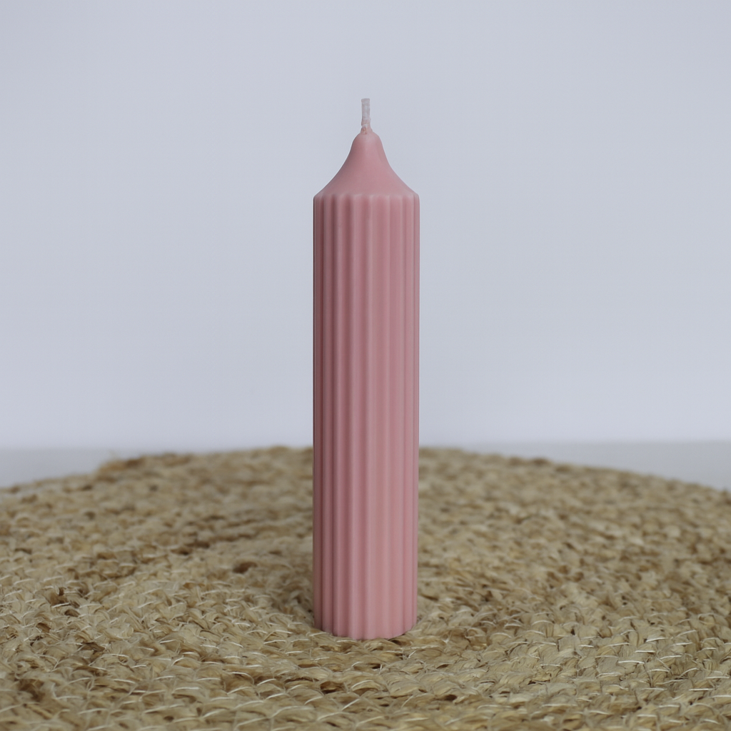 Single Ribbed Taper Candle