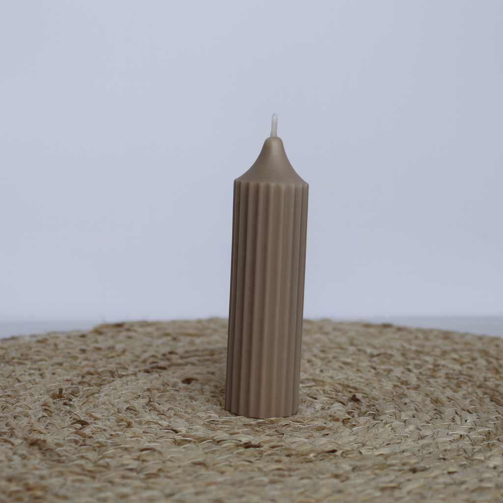 Single Ribbed Taper Candle
