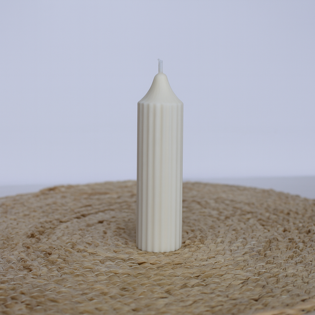 Single Ribbed Taper Candle