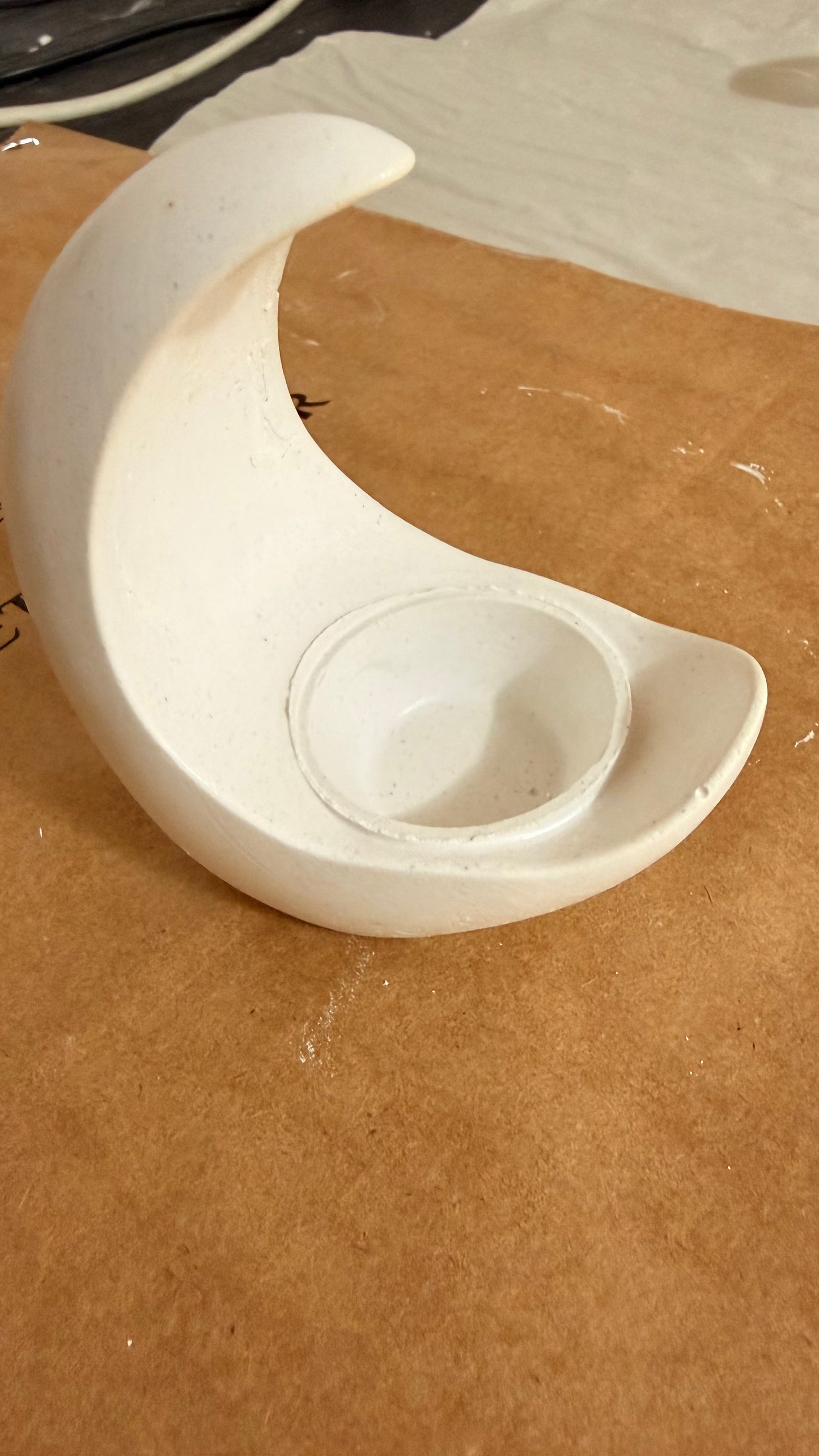 Half moon candle holder
