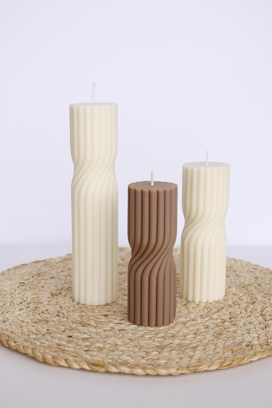 Ribbed Twist Candle Set