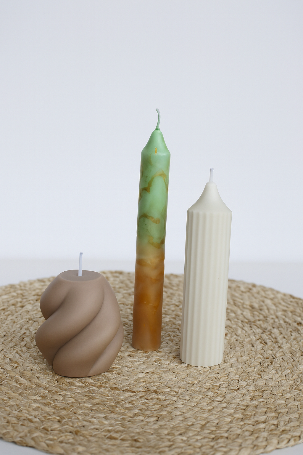 Sculptural Candle Trio