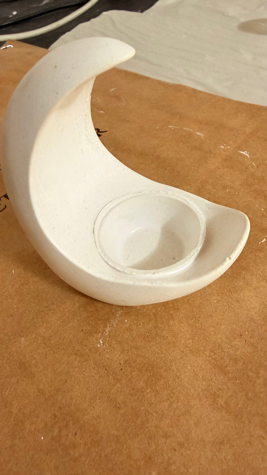 Half moon candle holder