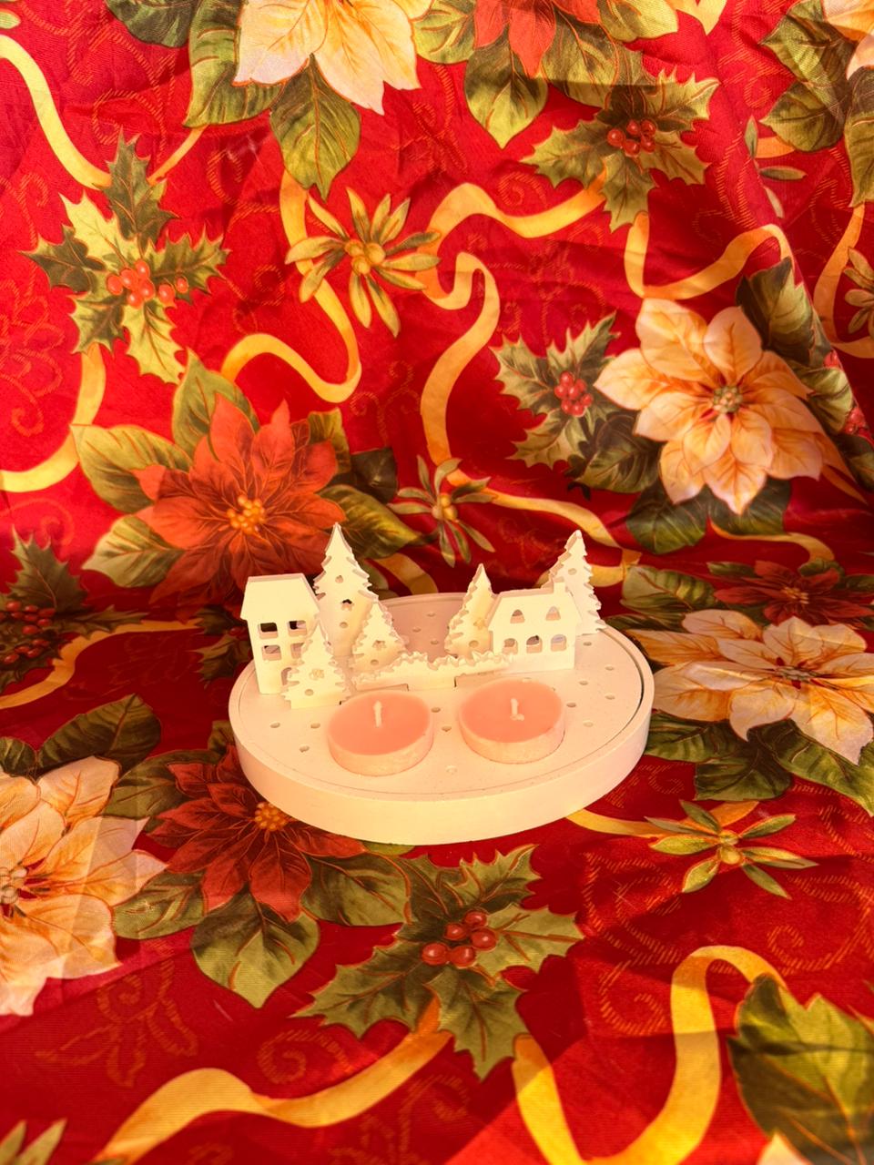 Winter Village Candle Display